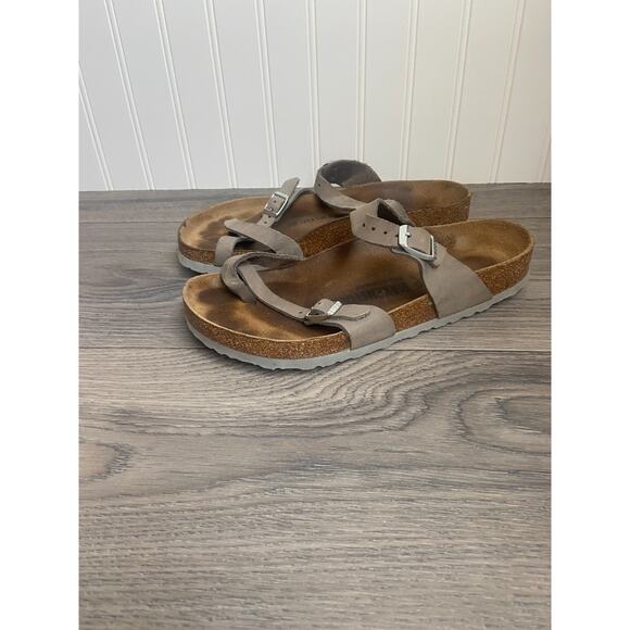 Birkenstock Mayari Women's Sz. 40 Sandals Stone Birko-Flor Nubuck, Leather - Picture 3 of 5